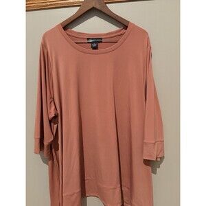 Womens Joan Vass Tunic, 3x Salmon